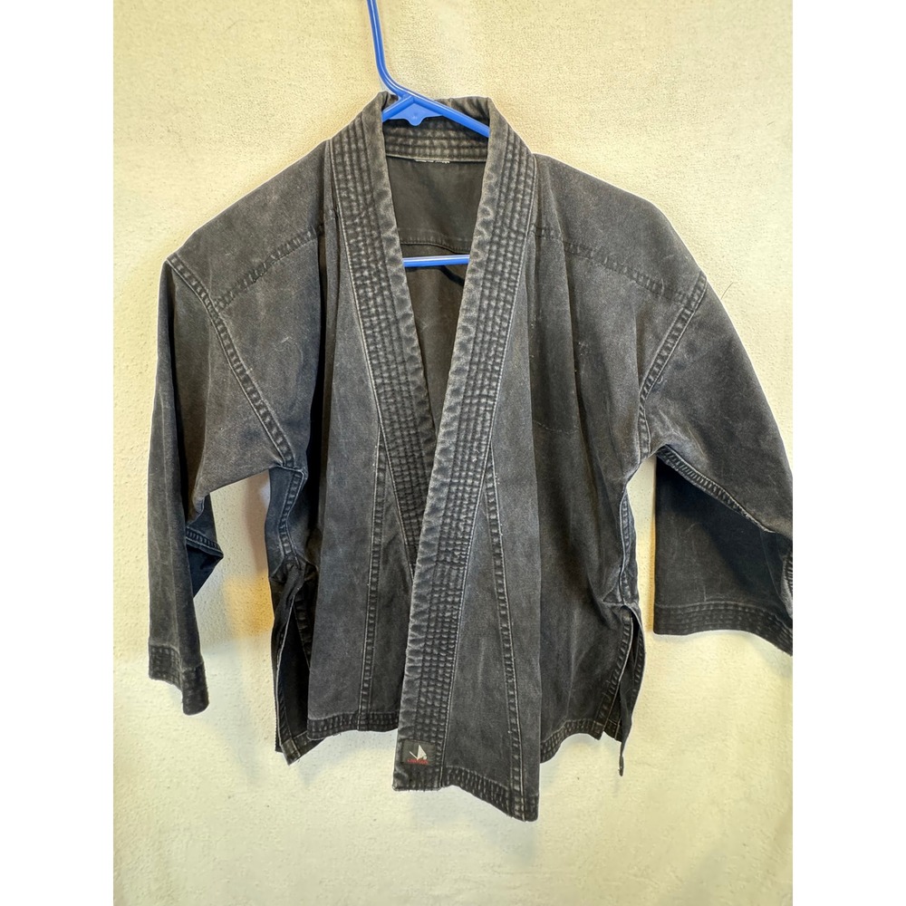 VTG Century Karate Gi Jacket Black James Lee's Karate School Graphic Kids Canvas